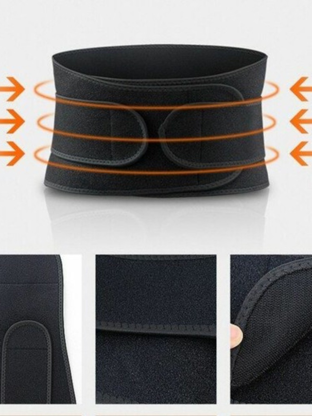 Men Women Waist Belt Rubber Adjustable Breathable Back Sweat Fitness Yoga Band